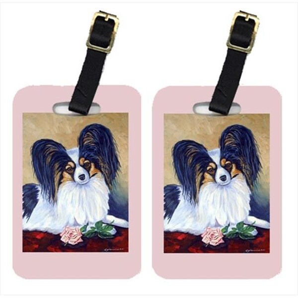Carolines Treasures 7037BT Papillon A Rose For You Luggage Tags; Pack - 2 7037BT - main